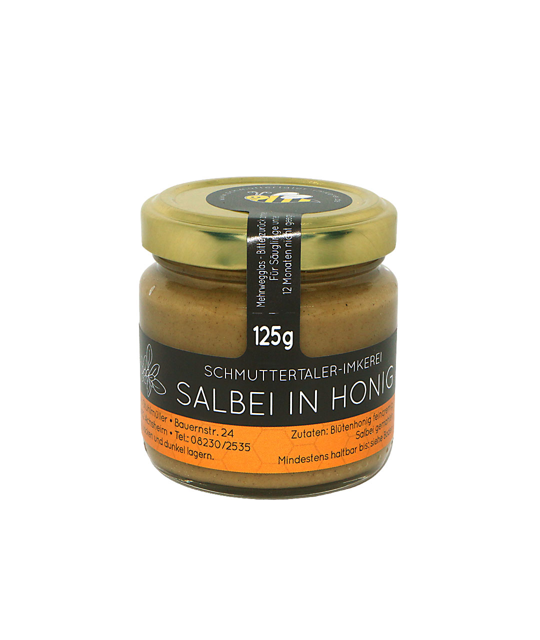 Salbei in Honig 125 gr. cremiger Honig mit gemahlenem salbei