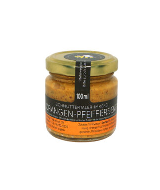 Orangen-Pfeffersenf mit Honig 100 ml.
